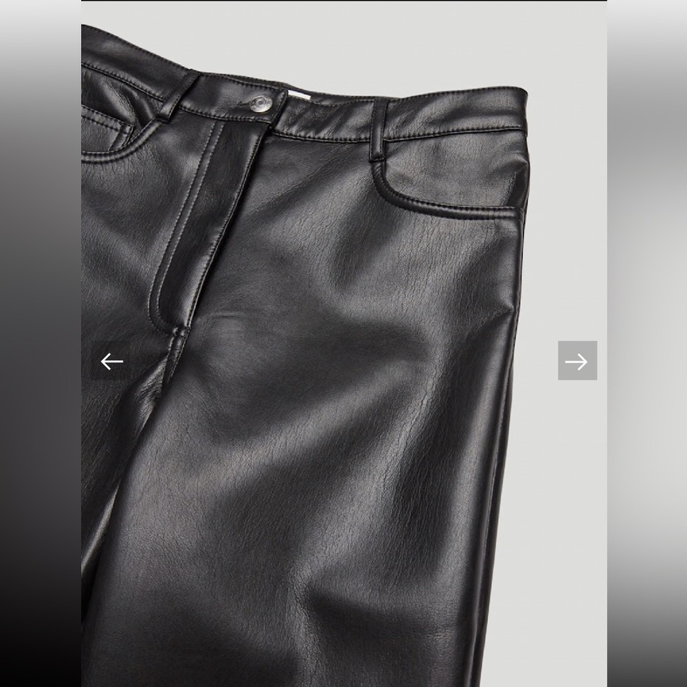 NWT Wilfred Melina Cropped Leather Black Pants - Picture 3 of 11